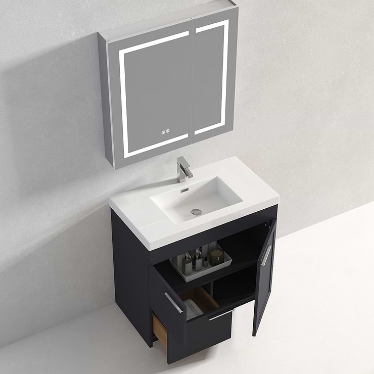 Mona 36" Charcoal Gray Vanity And Counter