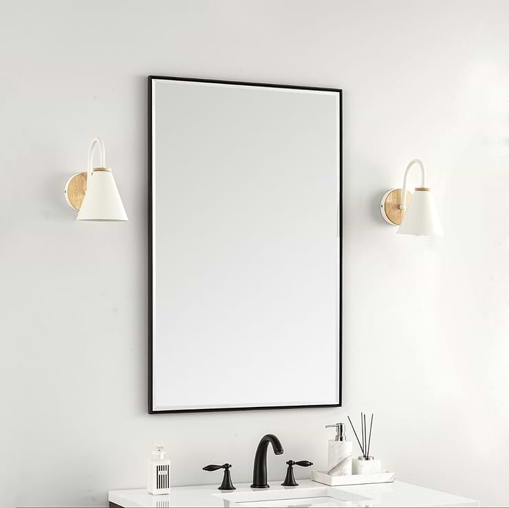 James Martin Vanities Rohe Matte Black 26x40" Rectangle Mirror