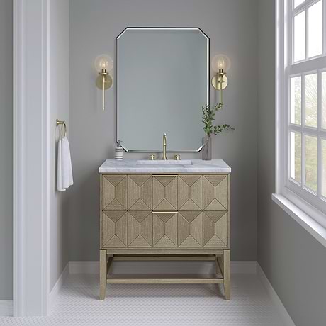 James Martin Vanities Rohe Matte Black 30x40" Octagonal Mirror