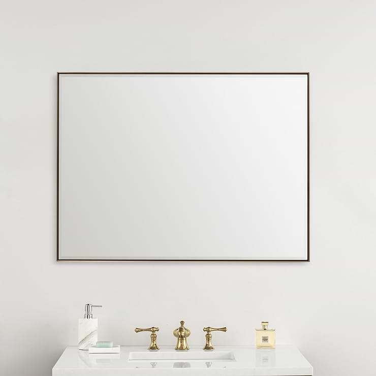 James Martin Vanities Rohe Champagne Brass 30x40" Rectangle Mirror