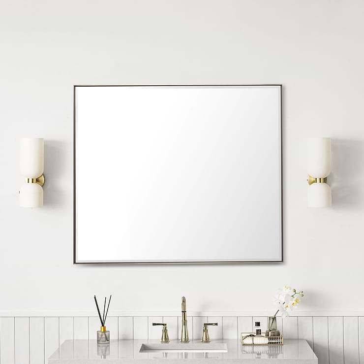 James Martin Vanities Rohe Champagne Brass 36x42" Rectangle Mirror