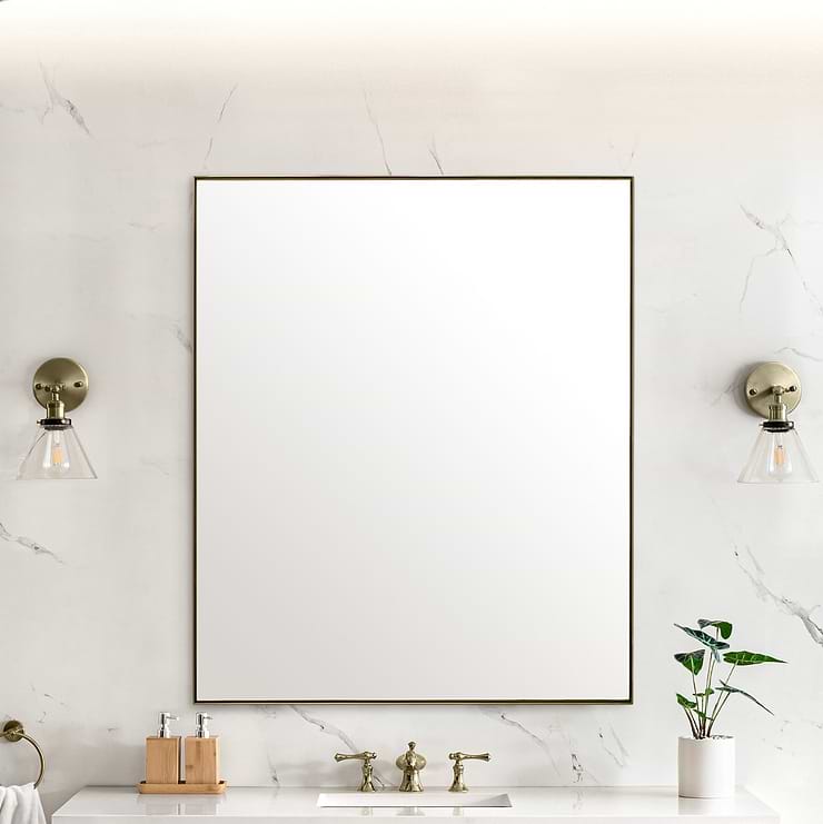 James Martin Vanities Rohe Champagne Brass 48x40" Rectangle Mirror
