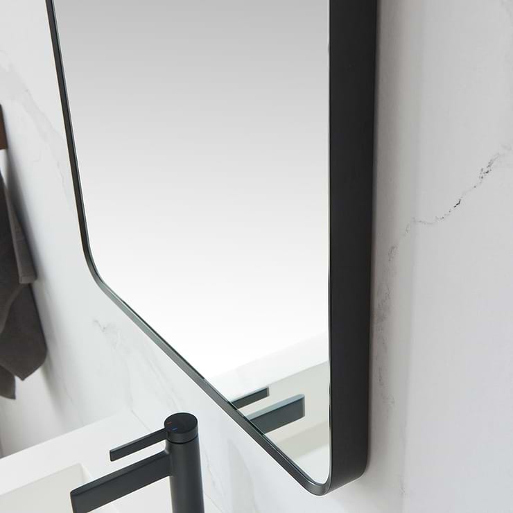 Olinda Brushed Black 24x36" Framed Rectangle Mirror