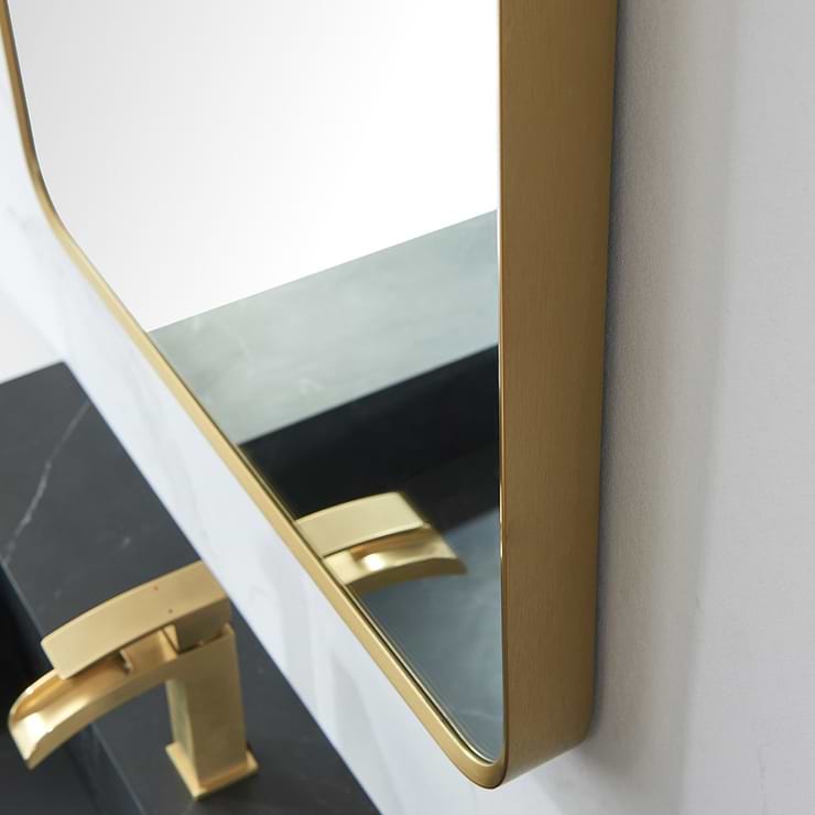 Olinda Brushed Gold 24x36" Framed Rectangle Mirror