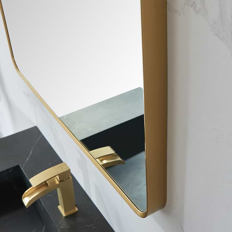 Olinda Brushed Gold 32x36" Framed Rectangle Mirror