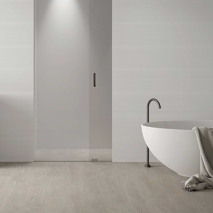 Reverb Linear White 12x36 3D Matte Ceramic Tile