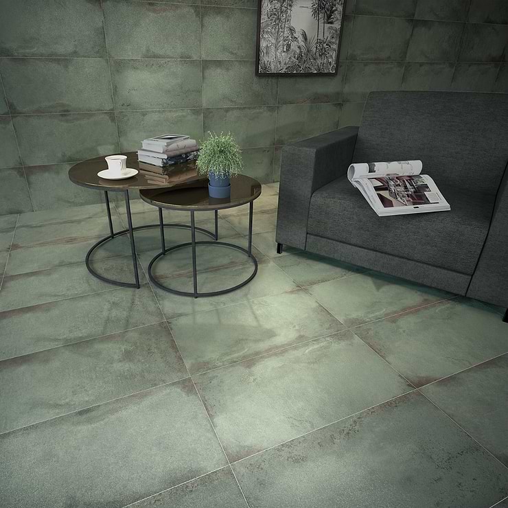 Angela Harris Flatiron Aquamarine 24x48 Semi-Polished Porcelain Tile