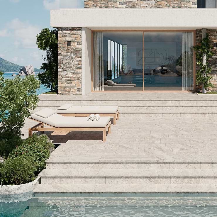Shala Smoke White 18x26 Matte Porcelain Tile