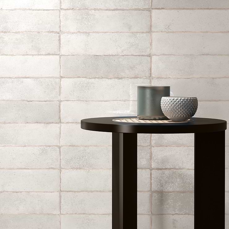 Kalay White 3x12 Glossy Ceramic Tile