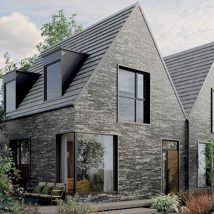 English Brick Dark Gray 2x18 Matte Porcelain Tile