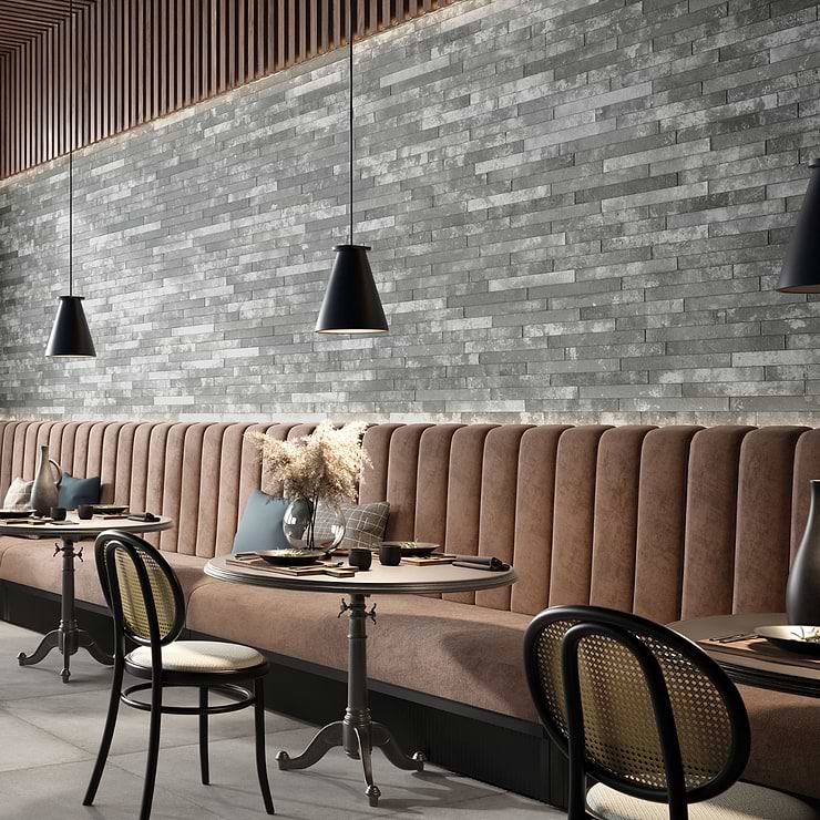 English Brick Light Gray 2x18 Matte Porcelain Tile