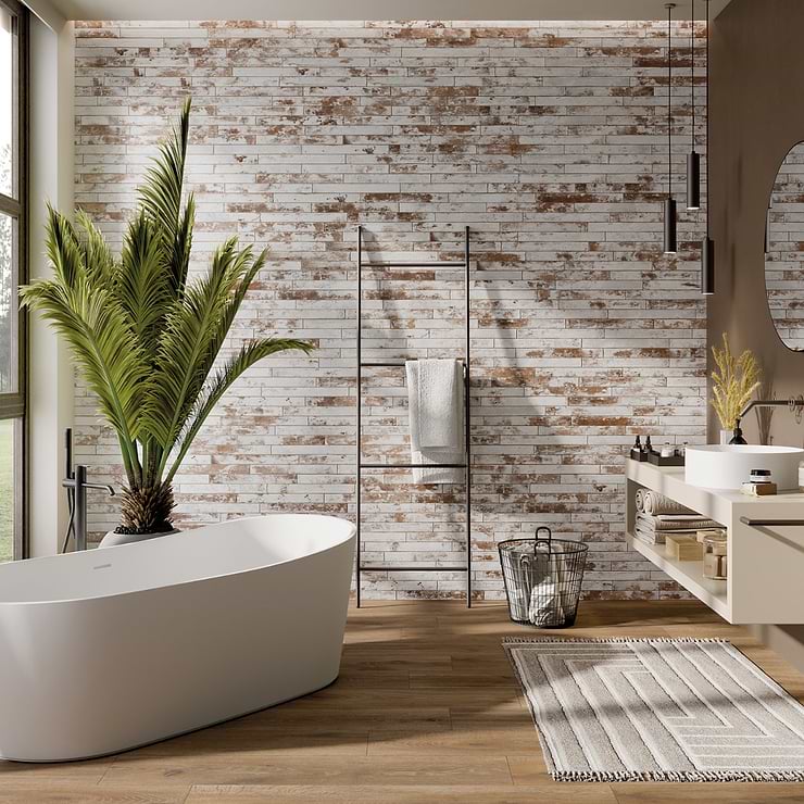English Brick White 2x18 Matte Porcelain Tile