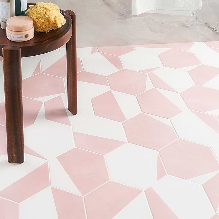 HexArt Pop Rose 8" Hexagon Matte Porcelain Tile