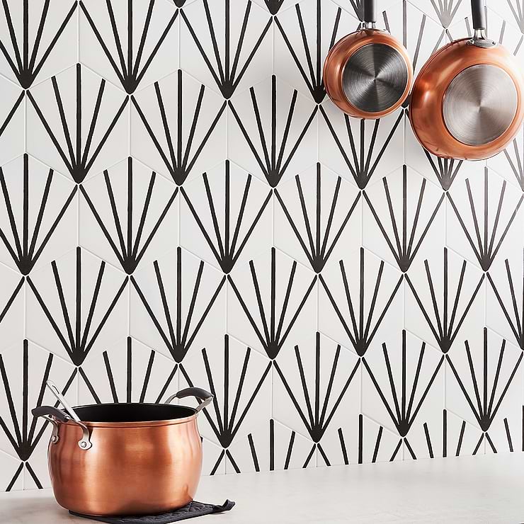 HexArt Blanco Deco 8" Porcelain Matte Tile