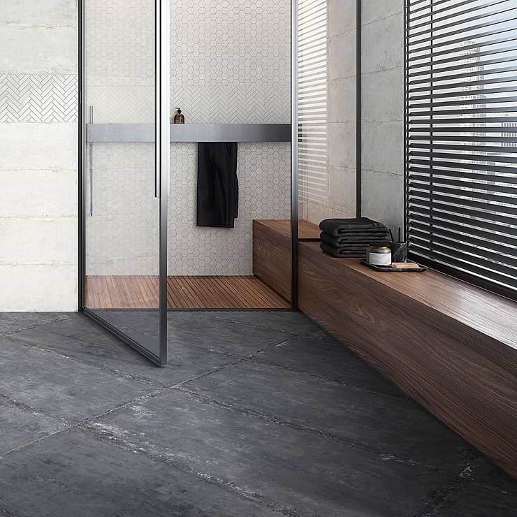 Portrait Ivory 1x4 Herringbone Matte Porcelain Mosaic Tile