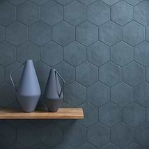Ava Blue Ocean 8" Hexagon Matte Porcelain Tile