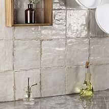 Angela Harris Dunmore Tirreno Decor 8x8 Polished Ceramic Wall Tile- White and Beige