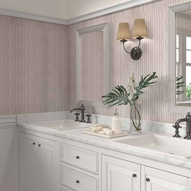 Curve Fluted Gray 6x12 3D Glossy Ceramic Tile