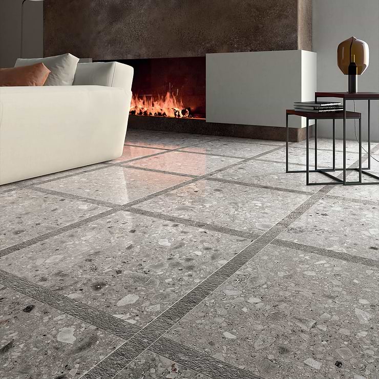 Rizo Cenere 24x24 Terrazzo Look Porcelain Tile
