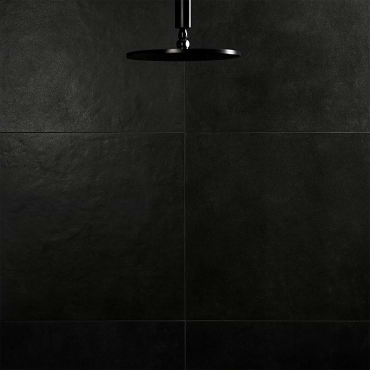 Rethink Leather Black 24x24 Matte Porcelain Tile