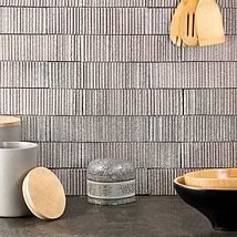 Easton Summit Light Gray 2x9 Handmade Textured Clay Brick Subway Tile
