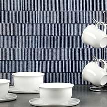 Easton Summit Textured Denim Light Blue 2x9 Handmade Clay Brick Subway Tile