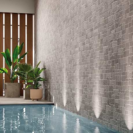 Rugged Tumbled Bluestone Select 6x24 Matte Porcelain Ledger Stone Veneer
