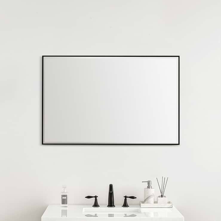 James Martin Vanities Rohe Matte Black 26x40" Rectangle Mirror