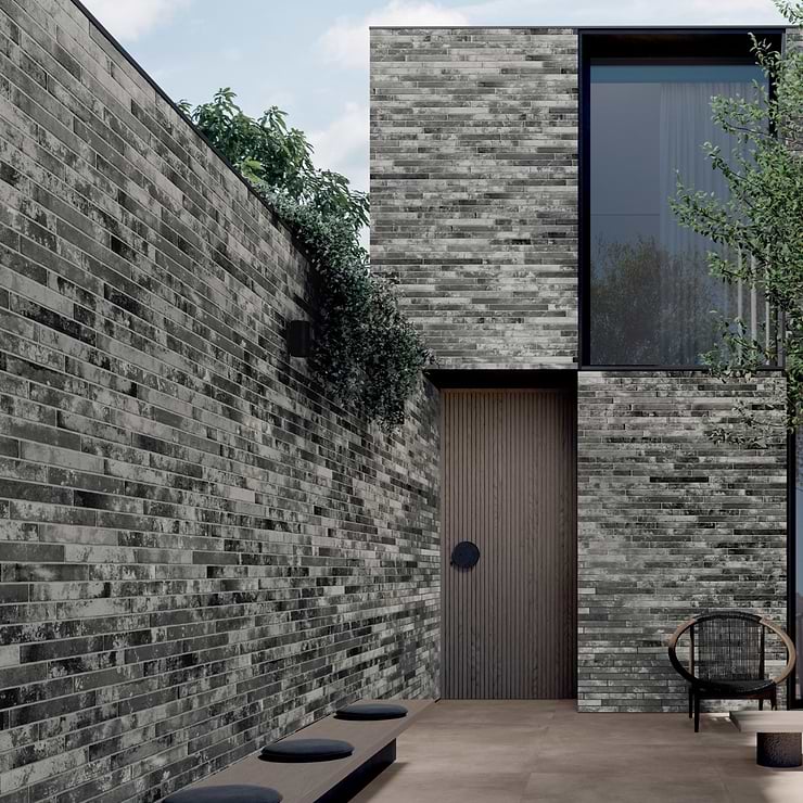 English Brick Dark Gray 2x18 Matte Porcelain Tile