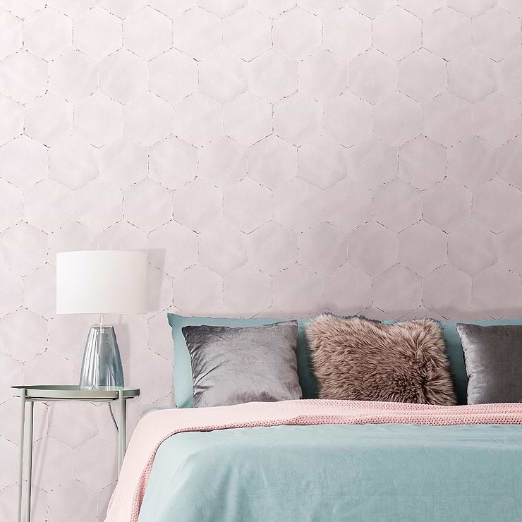 Sasha Hex Oxalis Rose 6" Matte Porcelain Hexagon Tile