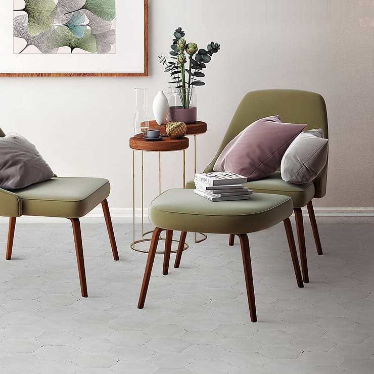 Sasha Hex Rassa Gray 6" Matte Porcelain Hexagon Tile
