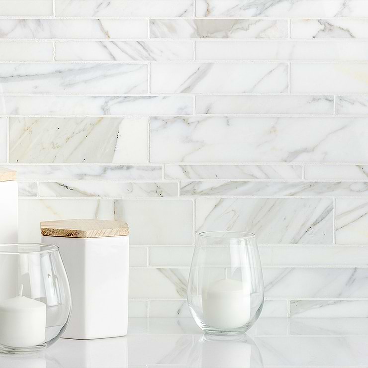 Calacatta Tuscany Polished Marble Mosaic Tile