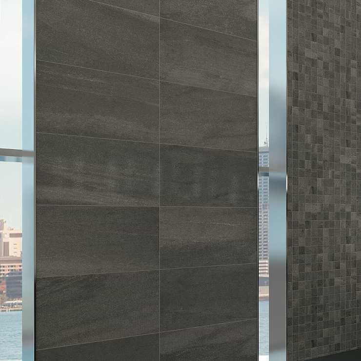 Karo Black 18x36 Matte Porcelain Tile