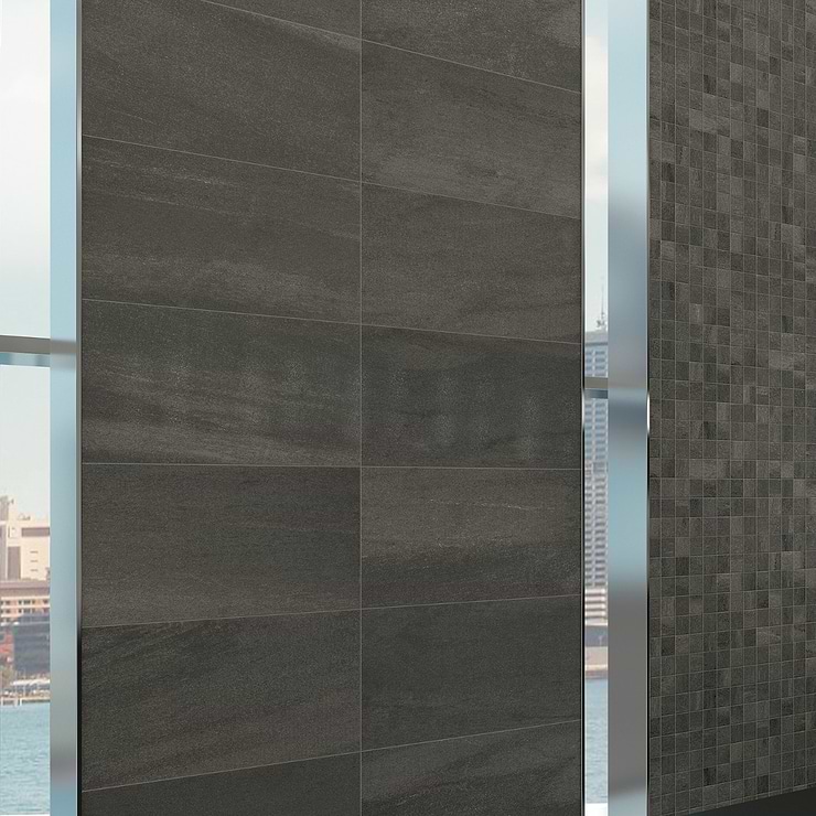 Karo Black 12x24 Matte Porcelain Tile