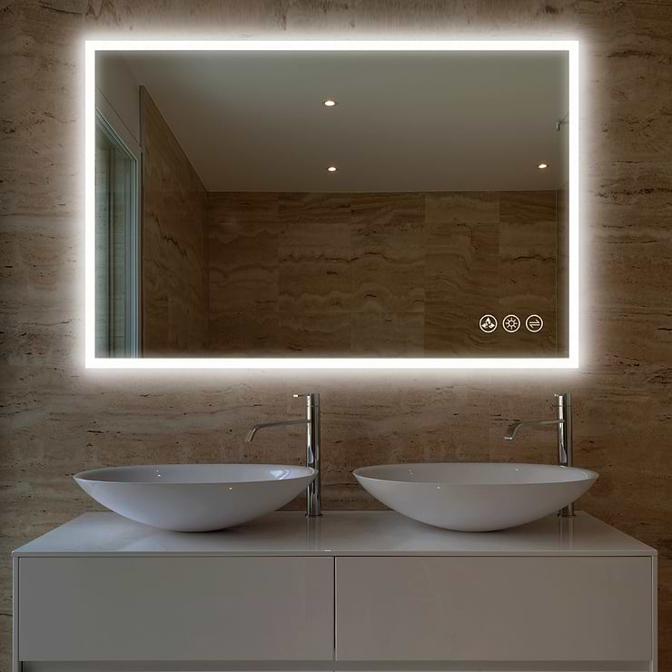 Rige 48x36" Rectangle LED Mirror