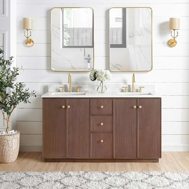Olinda Brushed Gold 24x36" Framed Rectangle Mirror
