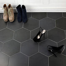 Paige Antracite 10" Hexagon Matte Cement Look Porcelain Tile