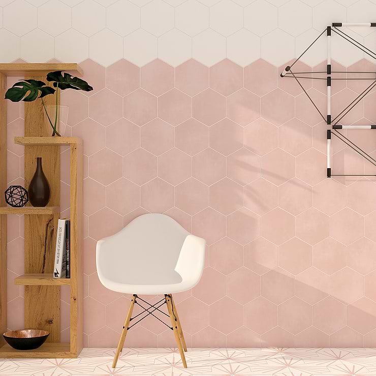 HexArt Rose 8" Porcelain Matte Tile