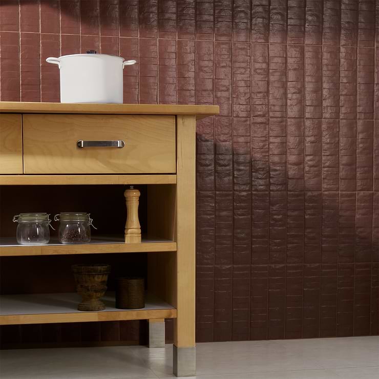 Rework Burgundy Red 3x12 Matte Porcelain Tile