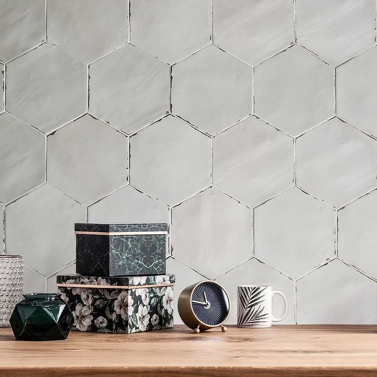 Sasha Hex Rassa Gray 6" Matte Porcelain Hexagon Tile