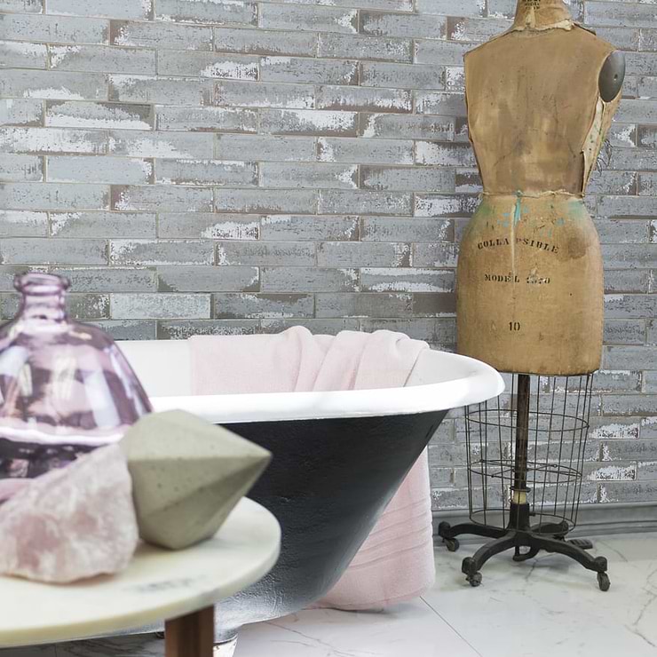 Urban Brick Loft Gray 3x10 Matte Clay Brick Tile