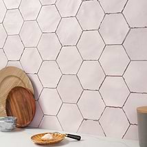 Sasha Hex Oxalis Rose 6" Matte Porcelain Hexagon Tile