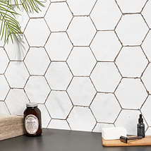 Sasha Hex Solaro White 6" Matte Porcelain Hexagon Tile