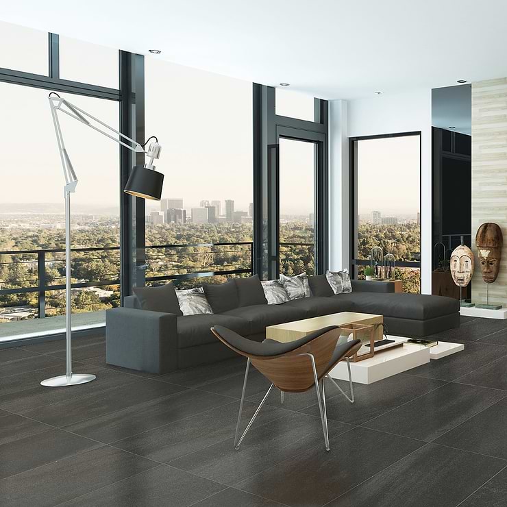 Karo Black 18x36 Matte Porcelain Tile