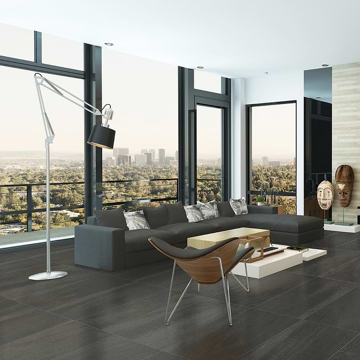 Karo Black 12x24 Matte Porcelain Tile