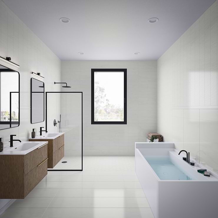 Bianco Dolomite White 1x6 Stacked Premium Polished Marble Mosaic Tile