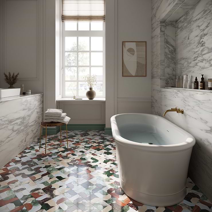 Isobel Tuscany Multicolor Polished Marble Luxury Mosaic Tile
