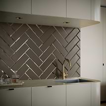 Bronze Beveled 4x12 Metallic Mirror Subway Tile