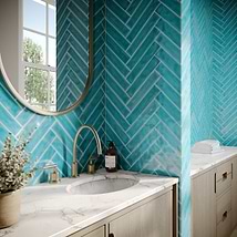 Seaport Aquamarine 2x10 Polished Ceramic Subway Wall Tile