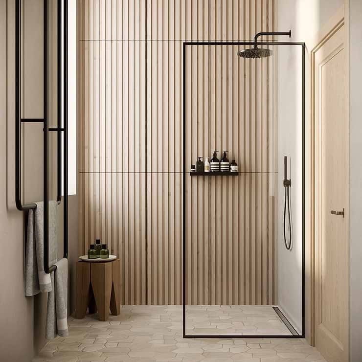 Nobu Ribbon Almond Brown 24x48 Wood Look Matte Porcelain Tile